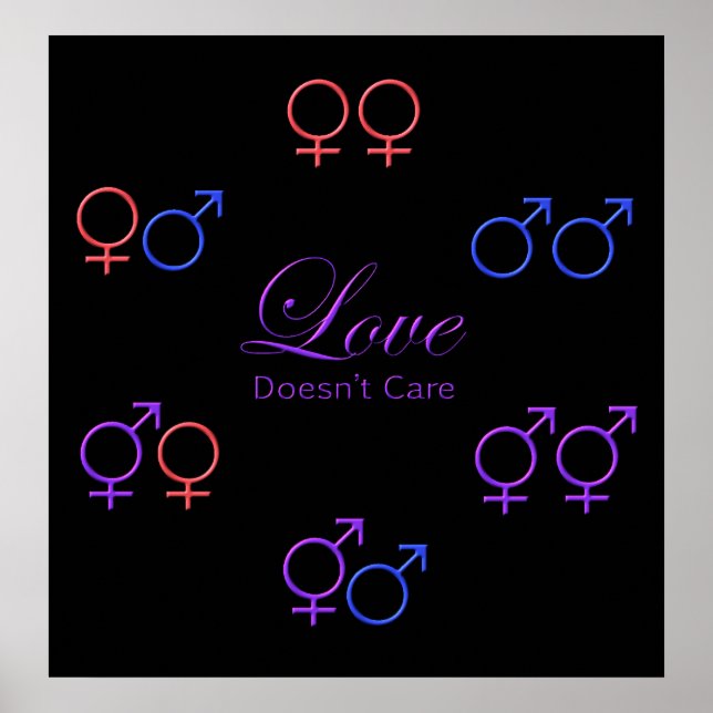 Love Everyone LGBT Unity Gender Equality Art Poster (Front)