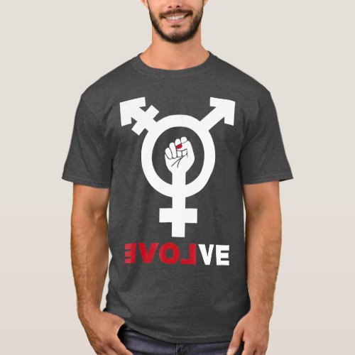 Love Evolve  male female transgender t for LGBTQ T_Shirt