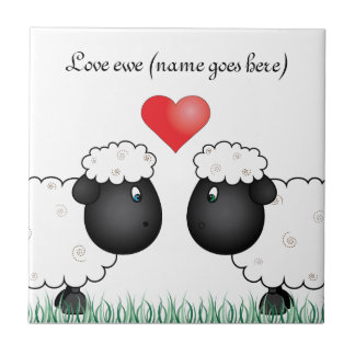 Love ewe sheep ceramic tile