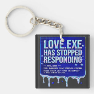 Love Exe Blue Screen Death Y2K Tech Funny Coder Pr Keychain