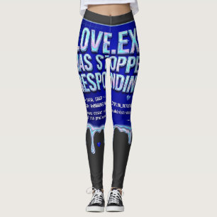 Love Exe Blue Screen Death Y2K Tech Funny Coder Pr Leggings