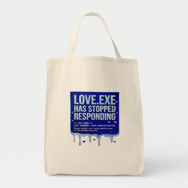 Love Exe Blue Screen Death Y2K Tech Funny Coder Pr Tote Bag (Front)