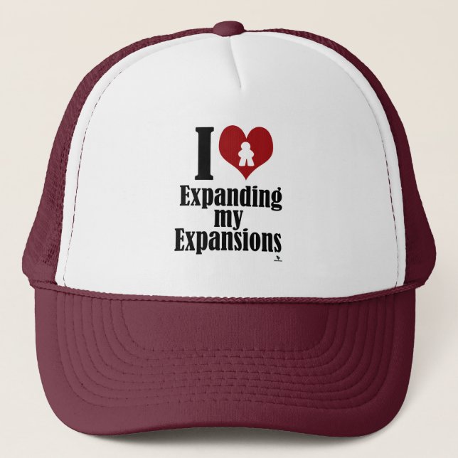 Love Expanding My Expansions Gaming Motto Trucker Hat (Front)