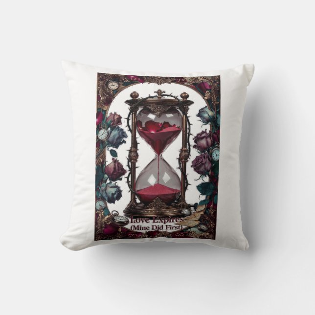 Love Expires (Mine Did First) T-Shirt | Crimson Ho Throw Pillow (Front)