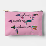 Love Explore Adventure Arrow Tribal Boho Design Accessory Pouch