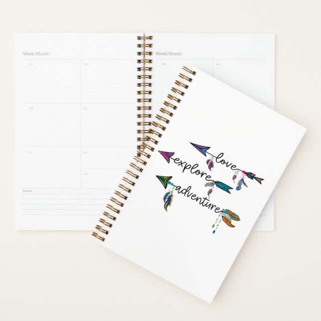 Love Explore Adventure Arrow Tribal Boho Design Planner (Display)