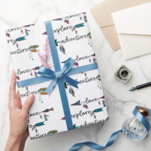 Love Explore Adventure Arrow Tribal Boho Design Wrapping Paper
