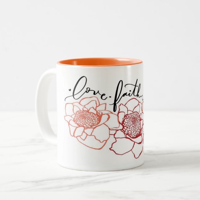Love Faith Aloha Torch Ginger Mug (Front Left)
