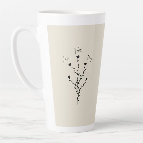 Love Faith Hope in Linen Tall Coffee Mug