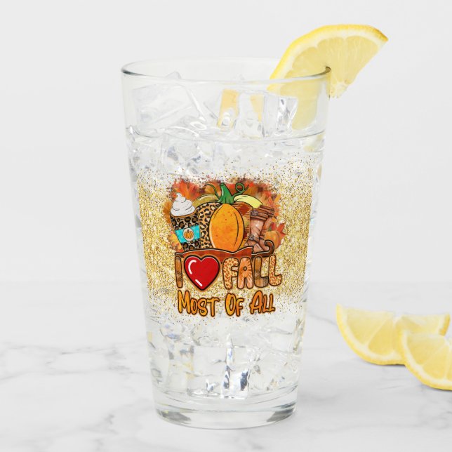 Love Fall Autumn Customize Glass (Back Ice)