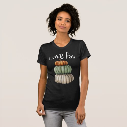 Love Fall Fashion Inspo Pumpkin Trio Womens Black T_Shirt