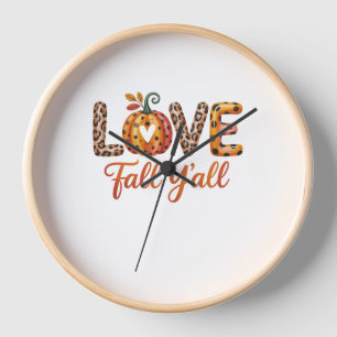 Love Fall Y'all Fall Clock