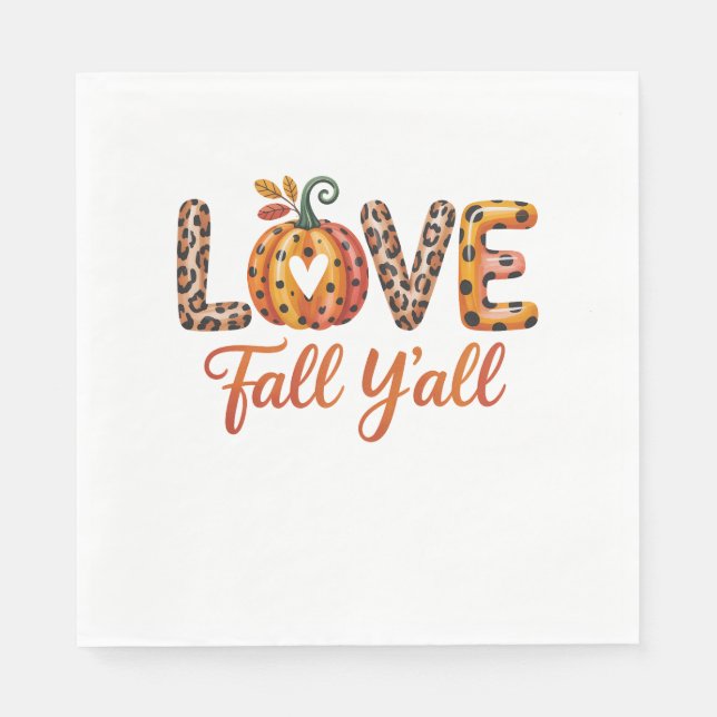Love Fall Y'all Fall Napkins (Front)
