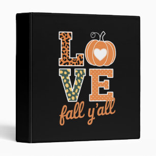 Love Fall Y'All Leopard Print Fall Thanksgiving  3 Ring Binder