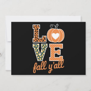 Love Fall Y'All Leopard Print Fall Thanksgiving  Invitation