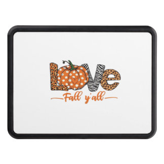 LOVE Fall Y'all Leopard Print Pumpkin Trendy Aut Hitch Cover