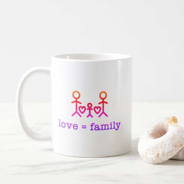 Love = Family, Coffee Mug (With Donut)