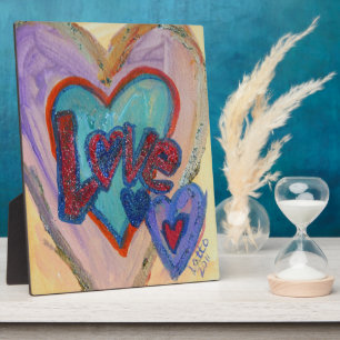Love Family Hearts Painting Poem Plaque