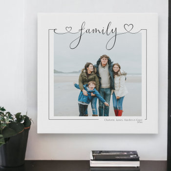 Love Family Personalized Photo And Text Typography Faux Canvas Print by Ricaso at Zazzle