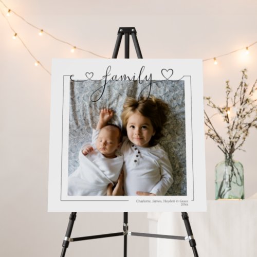 Love Family Personalized Photo and Text Typography Foam Board