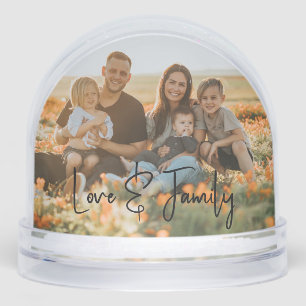 Love & Family Simple Modern Photo Template Custom Snow Globe