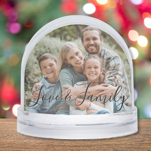 Love & Family Simple Modern Photo Template Custom Snow Globe