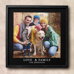 Love & Family Simple Photo Template Custom Name Peel And Stick Photo Tile