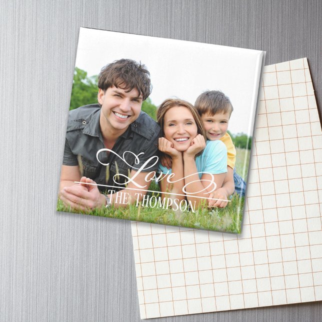 Love family Stylish Elegant Photo Personalized Magnet (Creator Uploaded)
