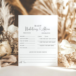 Love Fancy Script Baby Predictions & Advice Cards