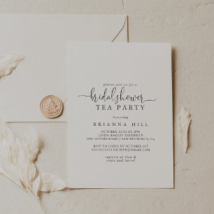 Love Fancy Script Bridal Shower Tea Party Invitat Invitation