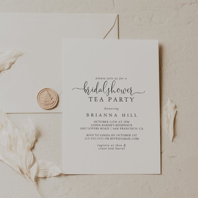 Love Fancy Script Bridal Shower Tea Party  Invitat Invitation (Creator Uploaded)