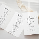 Love Fancy Script Folded Wedding Program<br><div class="desc">This love fancy script folded wedding program is perfect for a modern wedding. The simple and elegant design features classic and fancy script typography in gray and white. Include a quote or short message,  order of service,  wedding party and thank you message.</div>