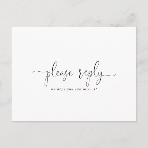 Love Fancy Script Menu Choice RSVP Postcard