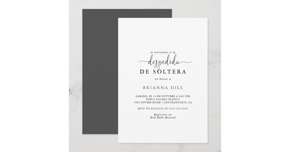 Love Fancy Script Spanish Bridal Shower Invitation | Zazzle