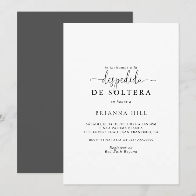 Love Fancy Script Spanish Bridal Shower Invitation | Zazzle