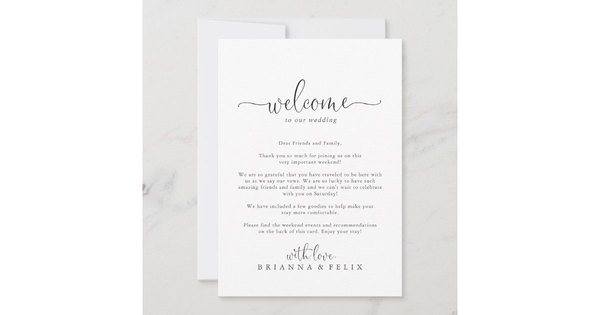 Love Fancy Script Wedding Welcome Letter | Zazzle