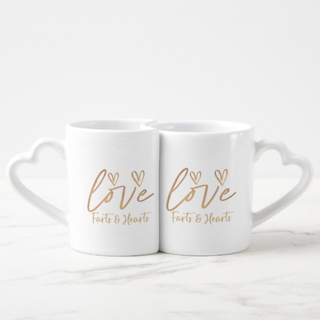 Love Farts & Hearts  Coffee Mug Set (Back Nesting)