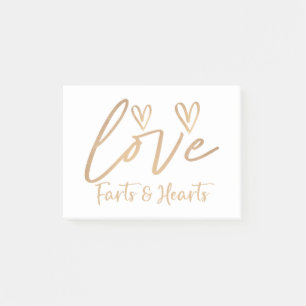 Love Farts & Hearts Post-it Notes