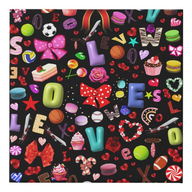 Love Faux Canvas Print (Front)