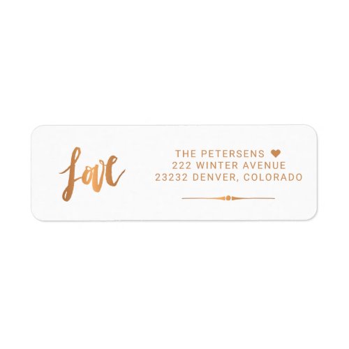 Love Faux Gold Foil Simple Minimalist Family Label