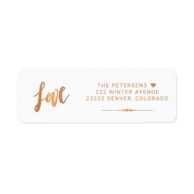 Love Faux Gold Foil Simple Minimalist Family Label (Front)