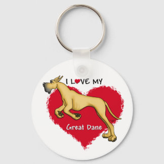 Love Fawn Great Dane Keychain