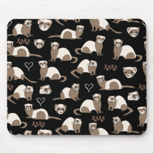 Love Ferrets - Black Mouse Pad