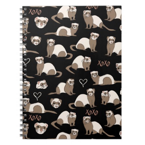 Love Ferrets _ Black Notebook