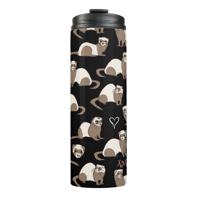 Love Ferrets - Black Thermal Tumbler (Front)
