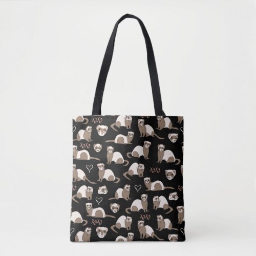 Love Ferrets _ Black Tote Bag