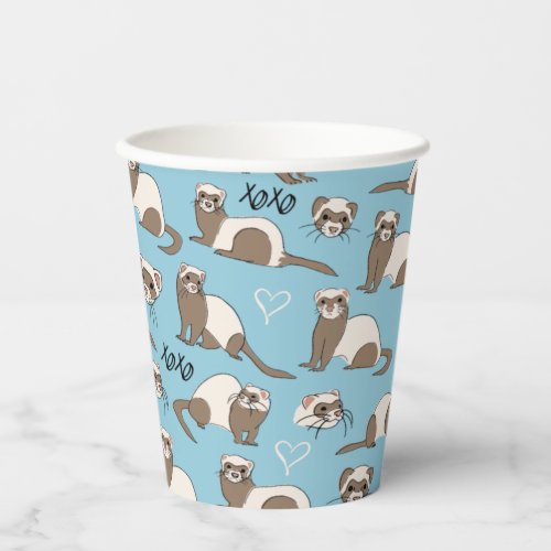 Love Ferrets _ Blue Paper Cups