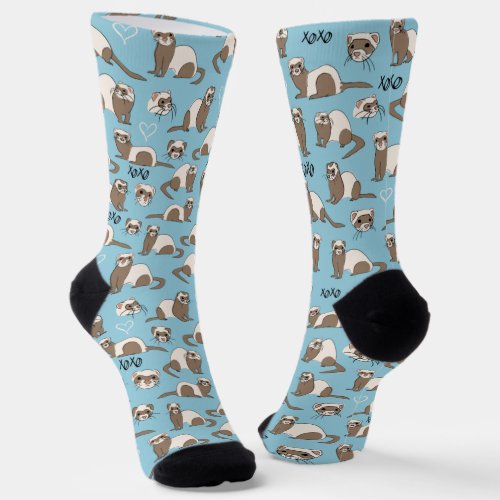 Love Ferrets _ Blue Socks