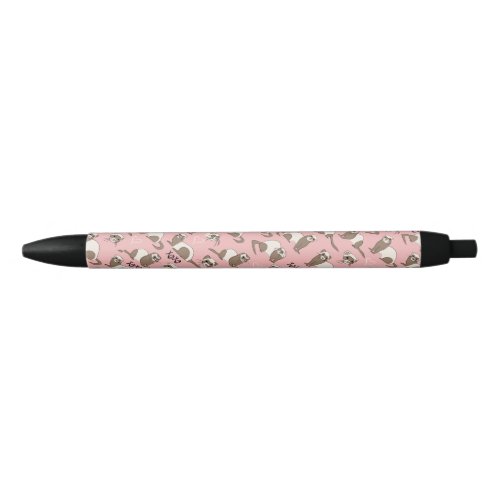 Love Ferrets _ Pink Black Ink Pen