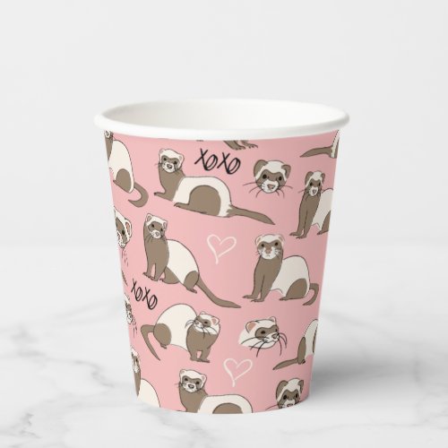 Love Ferrets _ Pink Paper Cups